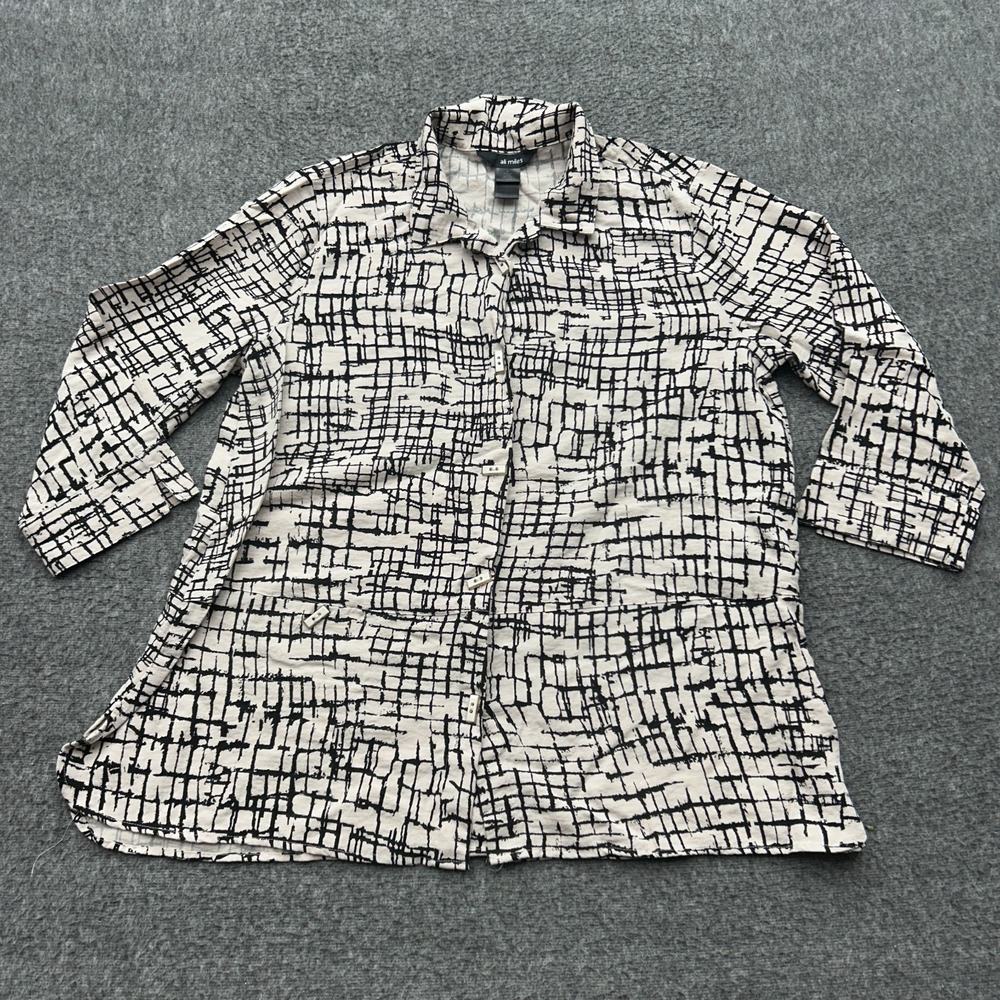 Ali Miles Tunic Top Large Art To Wear‎ Lagenlook Boho Earthcore Coastal Grandma